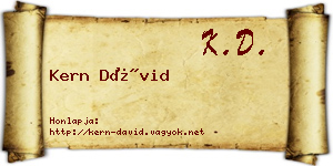 Kern Dávid névjegykártya