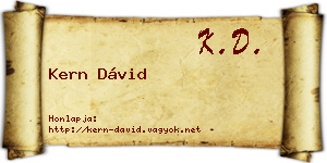 Kern Dávid névjegykártya